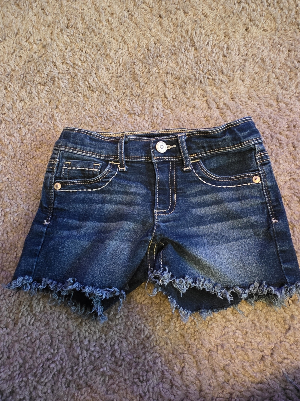 Jordache Dark Blue Denim Frayed Hem Girls' Shorts